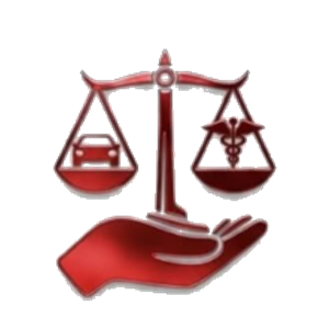 Associazione DifendoTe — bilancia con un'automobile e un caduceo, sopra una mano